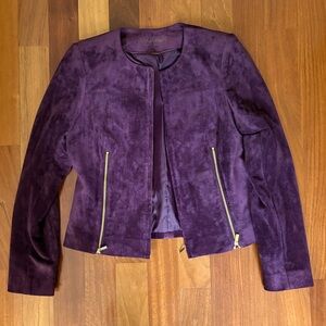 Calvin Klein Women's Deep Purple Suede Blazer
